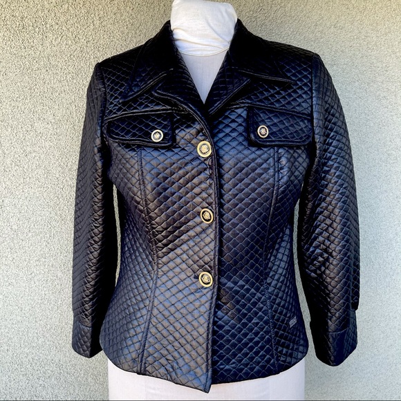 Versace vintage 90s quilted satin jacket